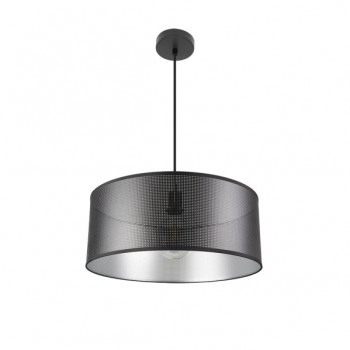 Distribuidor - Lâmpadas Diversas | Colgantes Moderno | COLGANTE ANASTASIA 1XE27 NEGRO/NEGRO-PLATA REGX50X50 CM Ref: 190195009